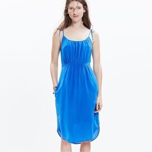 Madewell 100% Silk Skyway Cami Dress w/Pockets